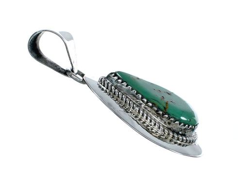 Genuine Navajo Turquoise Sterling Silver Tear Drop Pendant SX10404