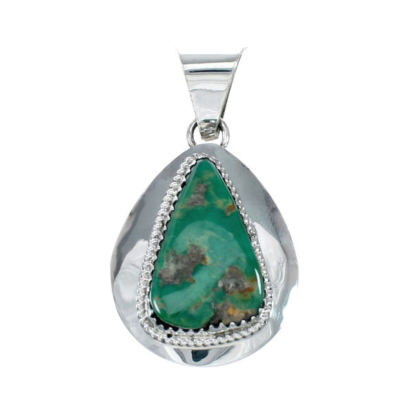 Navajo Turquoise Sterling Silver Tear Drop Pendant SX10400