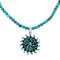 Sterling Silver Turquoise Needlepoint Pendant Navajo Bead Necklace Set SX10434
