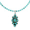 Turquoise Sterling Silver Navajo Bead Necklace And Pendant Set SX10432