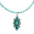 Turquoise Sterling Silver Navajo Bead Necklace And Pendant Set SX10432