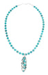 Southwest Turquoise Silver Necklace Pendant Set SX10435