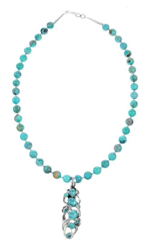 Southwest Turquoise Silver Necklace Pendant Set SX10436