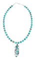 Southwest Turquoise Silver Necklace Pendant Set SX10436