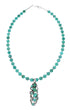 Southwest Turquoise Silver Necklace Pendant Set SX10437