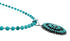 Sterling Silver Turquoise Needlepoint Pendant Navajo Bead Necklace Set SX10438