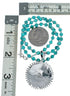 Sterling Silver Turquoise Needlepoint Pendant Navajo Bead Necklace Set SX10438