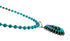 Navajo Turquoise Coral Needlepoint Pendant Bead Sterling Silver Necklace Set SX10440