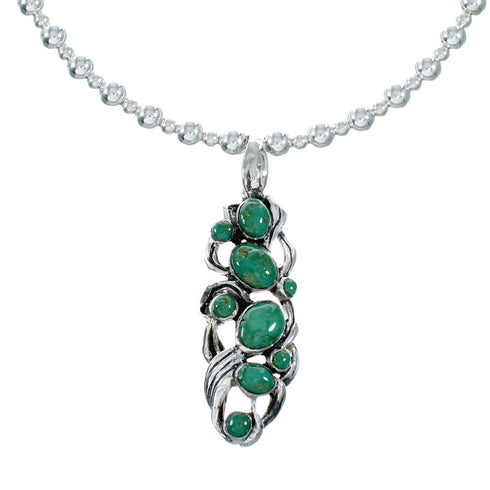 Southwest Silver Necklace Turquoise Pendant Set SX10441