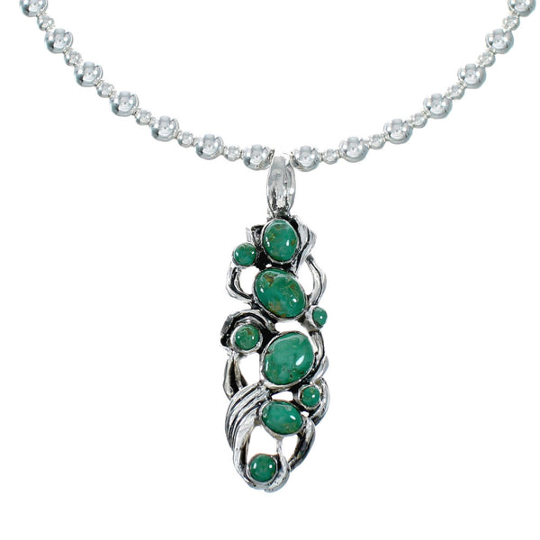 Southwest Silver Necklace Turquoise Pendant Set SX10441