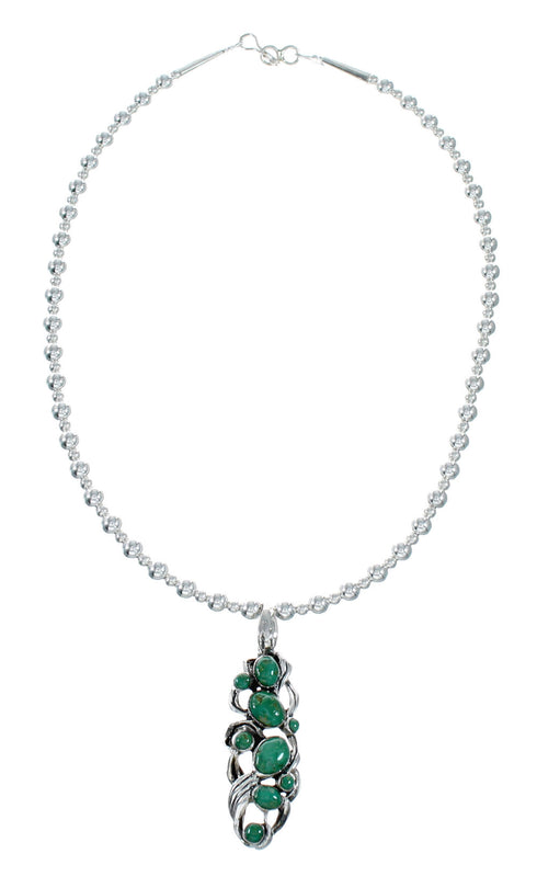 Southwest Silver Necklace Turquoise Pendant Set SX10441