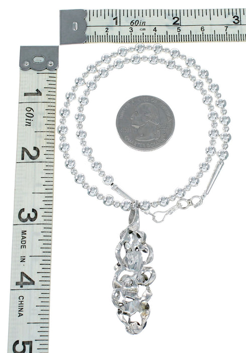 Southwest Silver Necklace Turquoise Pendant Set SX10441
