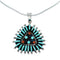 Southwest Silver Italian Snake Chain Necklace Needlepoint Turquoise Coral Pendant Set SX10450