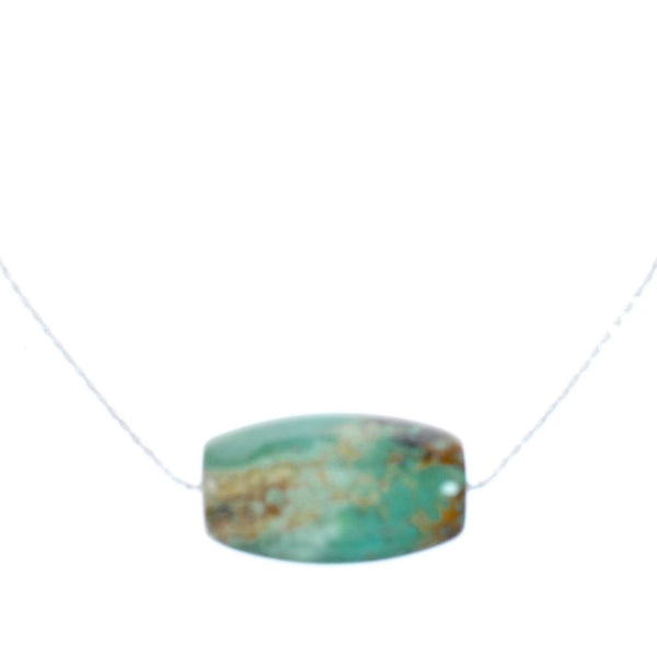 Navajo Turquoise Pendant Sterling Silver Italian Rope Chain Necklace Set SX10447