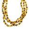 3-Strand Amber Sterling Silver Native American Bead Necklace SX10430