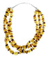 3-Strand Amber Sterling Silver Native American Bead Necklace SX10430