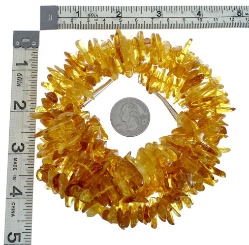 3-Strand Amber Sterling Silver Native American Bead Necklace SX10431