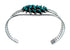 Turquoise Needlepoint Sterling Silver Navajo Cuff Bracelet SX10458