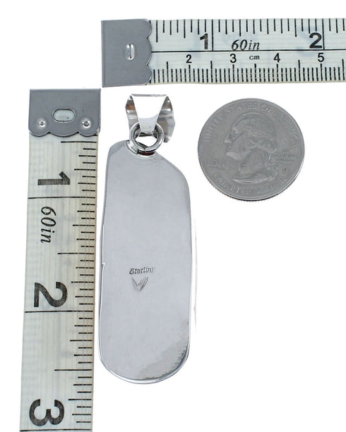 Navajo Sterling Silver Amber Native American Pendant SX10469