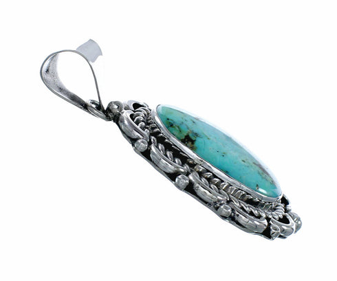 Genuine Turquoise Sterling Silver Navajo Pendant SX10489