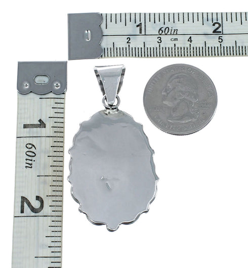 Genuine Turquoise Sterling Silver Navajo Pendant SX10489
