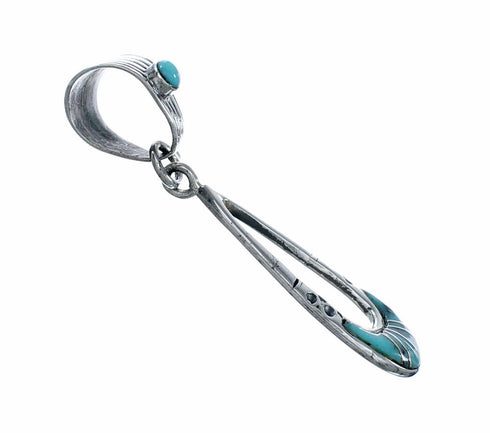 Southwest Turquoise Inlay Sterling Silver Pendant SX10500
