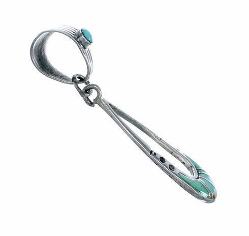 Southwest Turquoise Inlay Sterling Silver Pendant SX10501