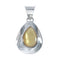 Yellow Mother Of Pearl Navajo Sterling Silver Tear Drop Pendant SX10485