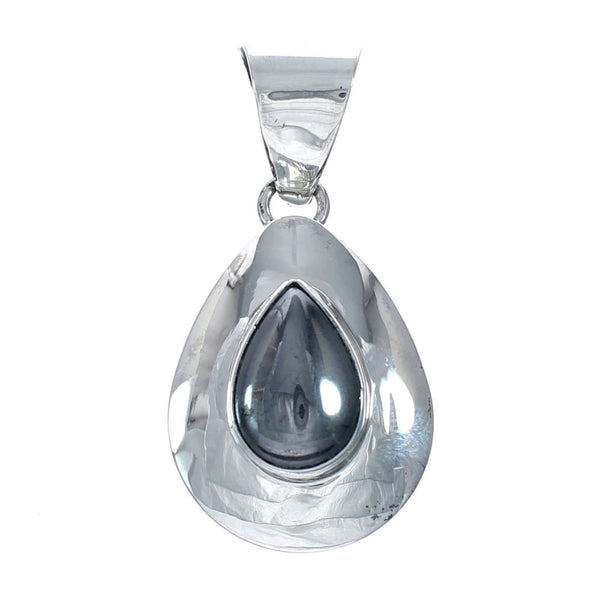 Native American Navajo Hematite Tear Drop Pendant SX10493