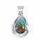 Genuine Navajo Turquoise Sterling Silver Tear Drop Pendant SX10494