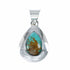 Genuine Navajo Turquoise Sterling Silver Tear Drop Pendant SX10494