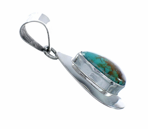 Genuine Navajo Turquoise Sterling Silver Tear Drop Pendant SX10494