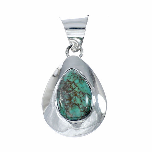 Genuine Navajo Turquoise Sterling Silver Tear Drop Pendant SX10495