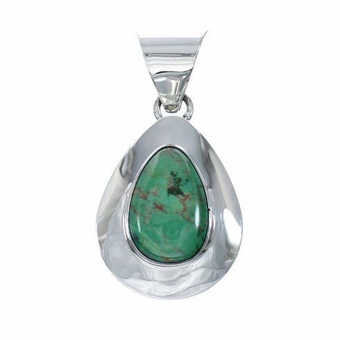 Navajo Turquoise Sterling Silver Tear Drop Pendant SX10496