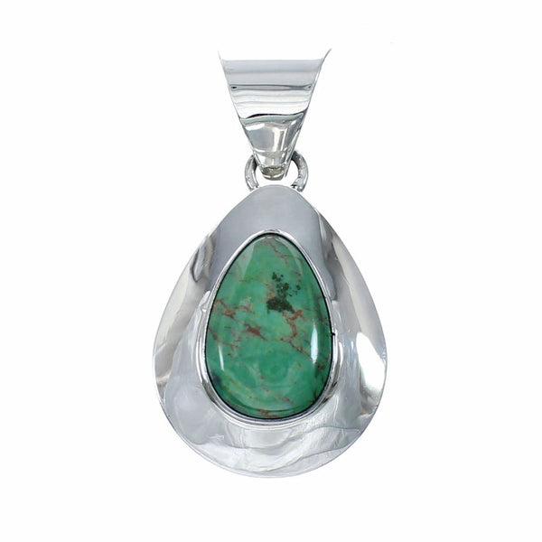 Navajo Turquoise Sterling Silver Tear Drop Pendant SX10496