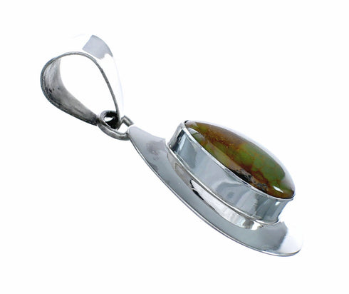 Navajo Turquoise Sterling Silver Tear Drop Pendant SX10497