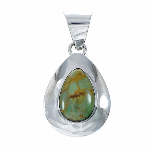 Native American Navajo Turquoise Sterling Silver Tear Drop Pendant SX10498