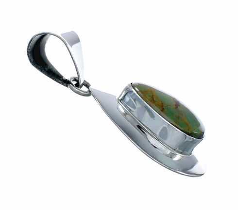 Native American Navajo Turquoise Sterling Silver Tear Drop Pendant SX10498