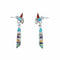 Southwest Multicolor Sterling Silver Post Dangle Bird Earrings SX10507