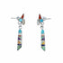 Southwest Multicolor Sterling Silver Post Dangle Bird Earrings SX10507