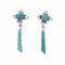 Southwest Turquoise And Sterling Silver Post Dangle Earrings SX10492