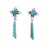 Southwest Turquoise And Sterling Silver Post Dangle Earrings SX10492