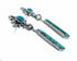 Southwest Turquoise And Sterling Silver Post Dangle Earrings SX10492