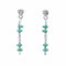 Navajo Indian Turquoise Sterling Silver Bead Post Dangle Earrings SX10506