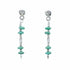 Navajo Indian Turquoise Sterling Silver Bead Post Dangle Earrings SX10506