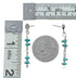 Navajo Indian Turquoise Sterling Silver Bead Post Dangle Earrings SX10506