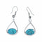 Navajo Turquoise Authentic Sterling Silver Hook Dangle Earrings SX10508