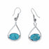 Navajo Turquoise Authentic Sterling Silver Hook Dangle Earrings SX10508
