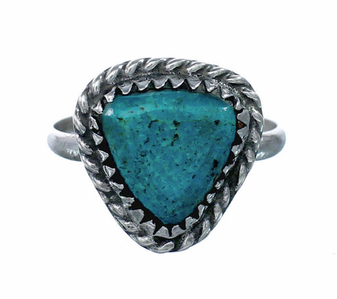 Navajo Genuine Sterling Silver Turquoise Ring Size 6-3/4 SX10482