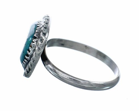 Navajo Genuine Sterling Silver Turquoise Ring Size 6-3/4 SX10482